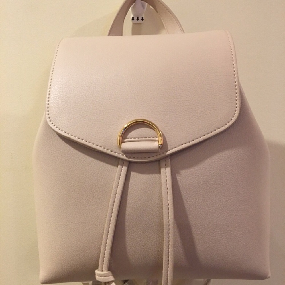 Forever 21 Cream Faux Leather Mini Backpack